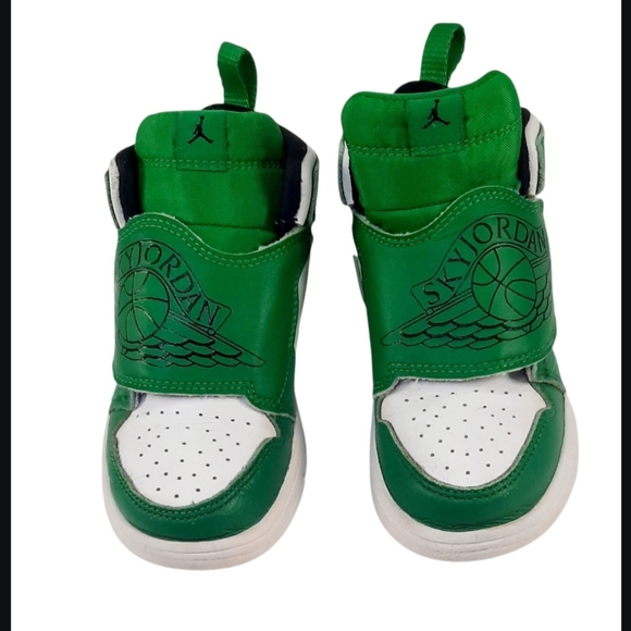 Nike Sky Jordan Toddler 10c Air Jordan 1 Mid Pine Green Sneakers BQ7196-301 - Picture 4 of 5